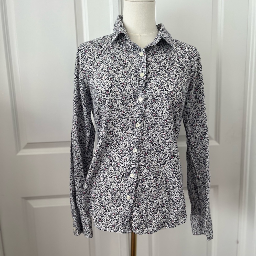 J CREW Flower Print Button Up